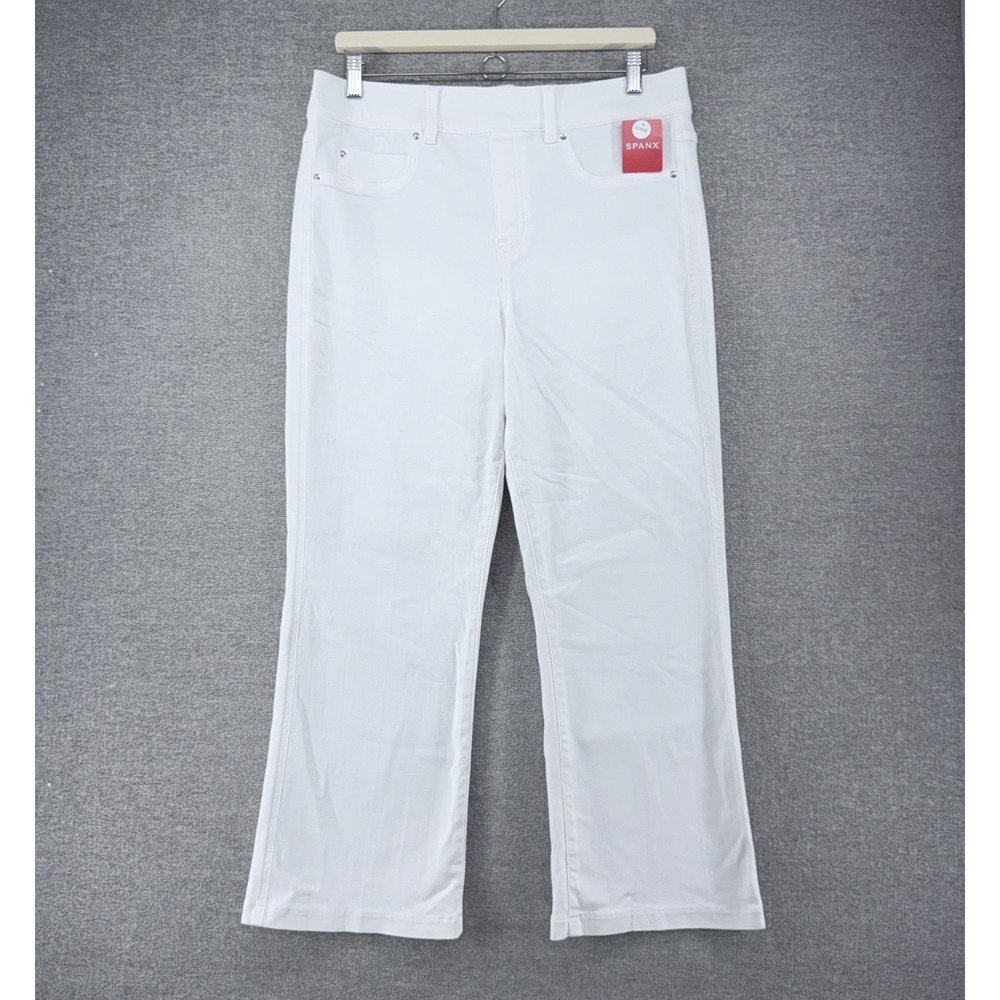 Spanx Kick Flare Jeans Women Size XL Petite White Casual Pull On NEW